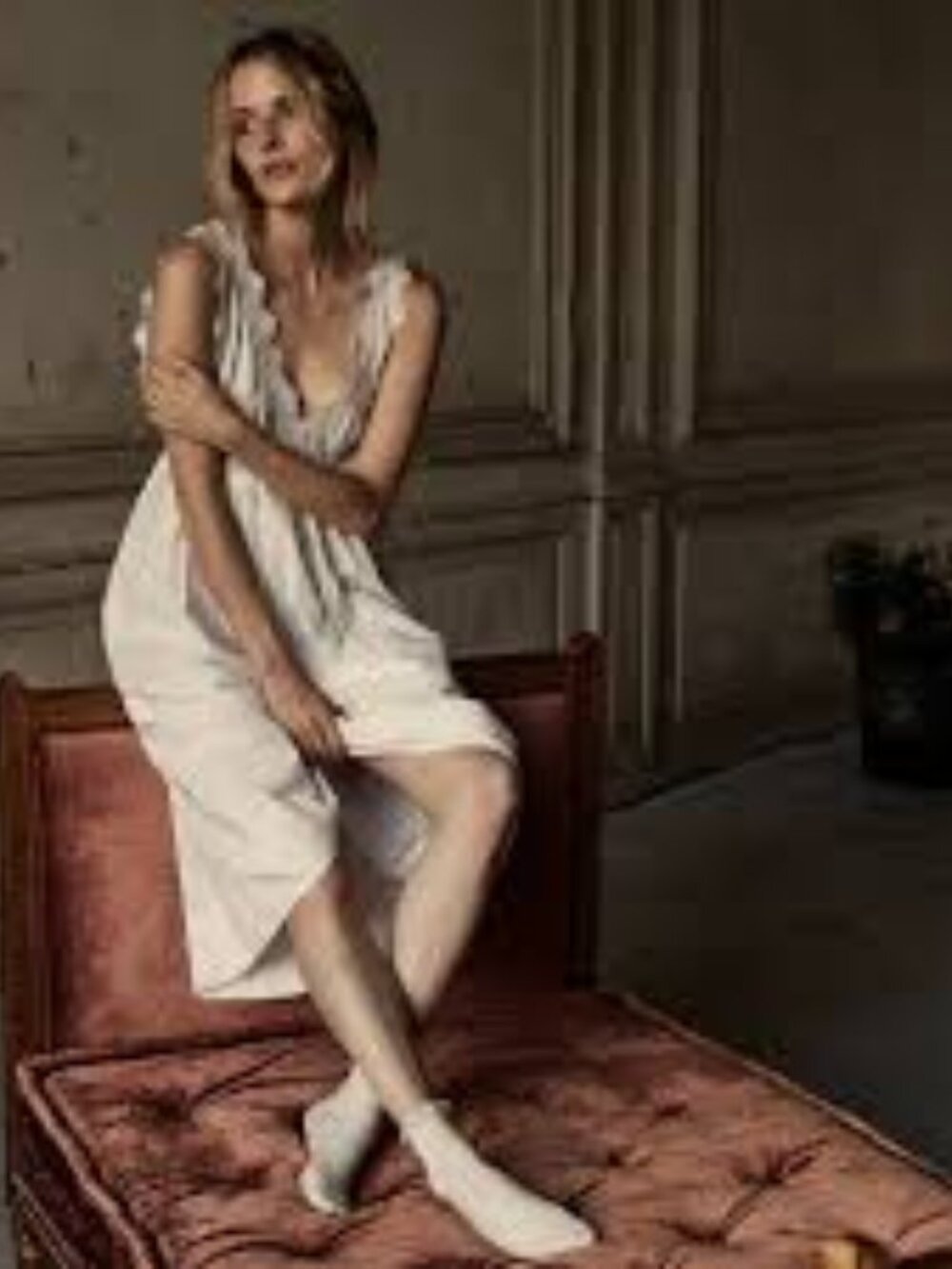 Doen Slate Nightgown in Salt, Medium